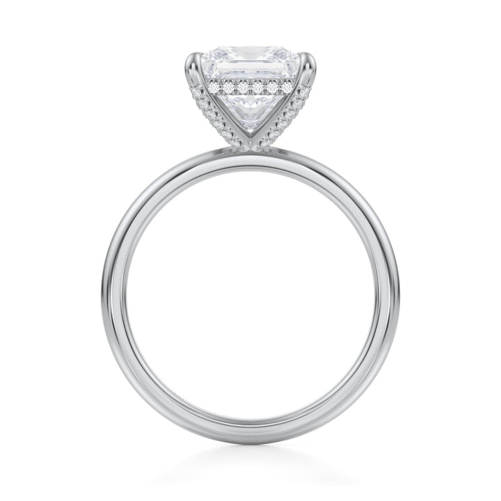 Princess Solitaire Ring With Pave Basket (1.00-1.15 Carat F-VS2)