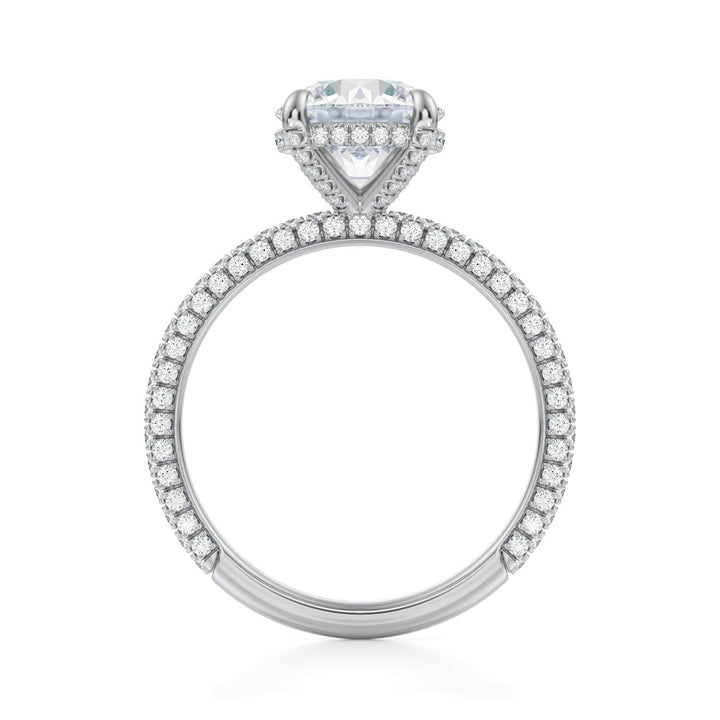 Round Pave Basket With Trio Pave Ring (1.00-1.15 Carat F-VS2)