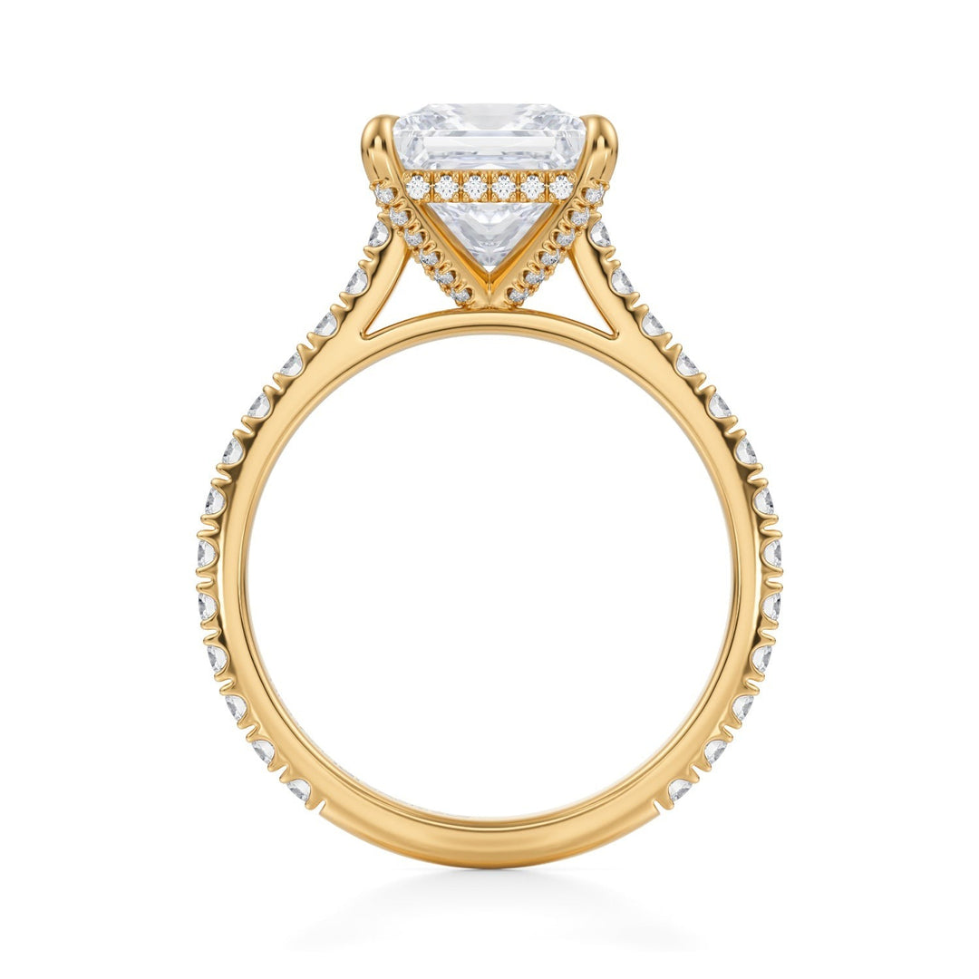 Princess Pave Cathedral Ring With Pave Basket (1.00-1.15 Carat F-VS2)