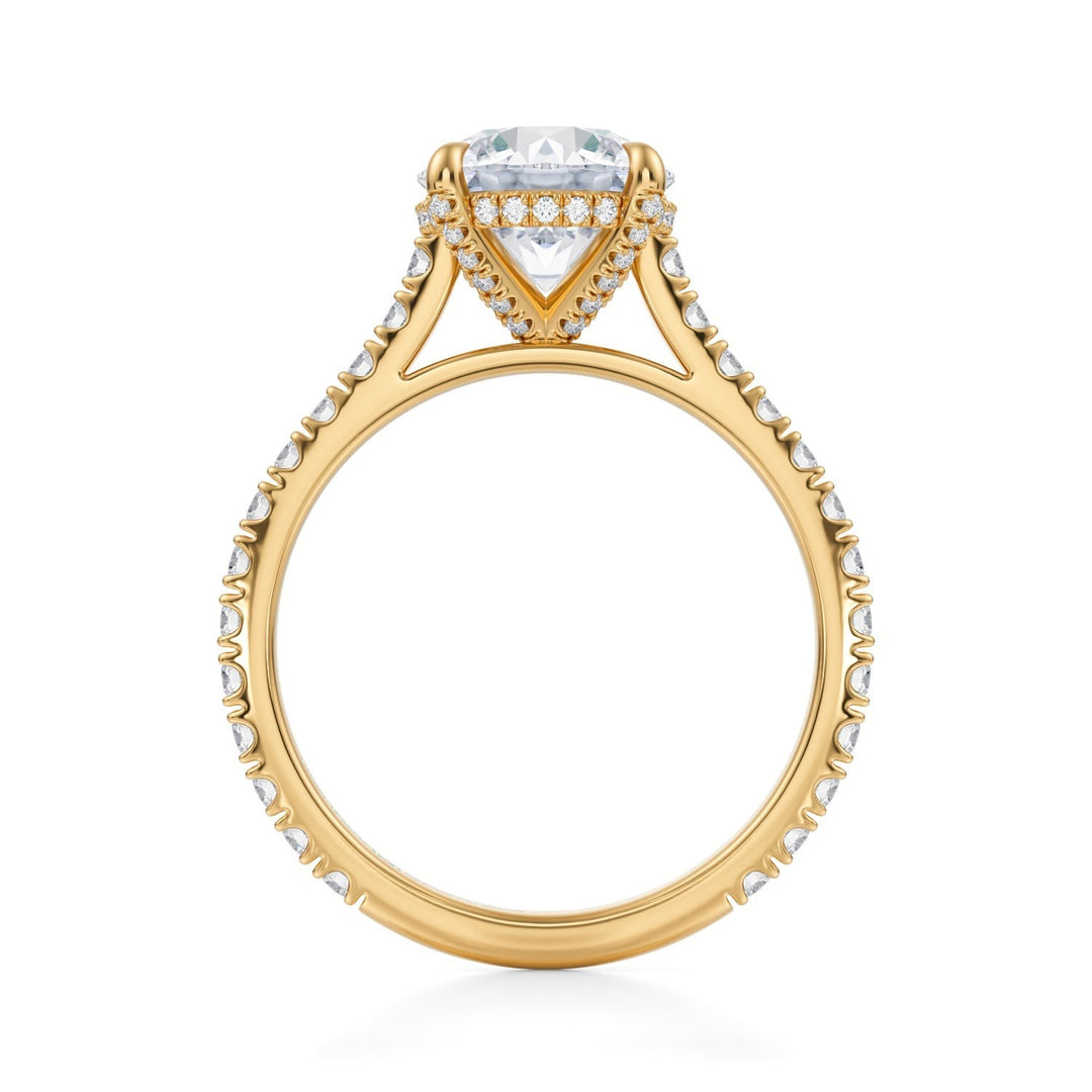 Round Pave Cathedral Ring With Pave Basket (1.00-1.15 Carat F-VS2)