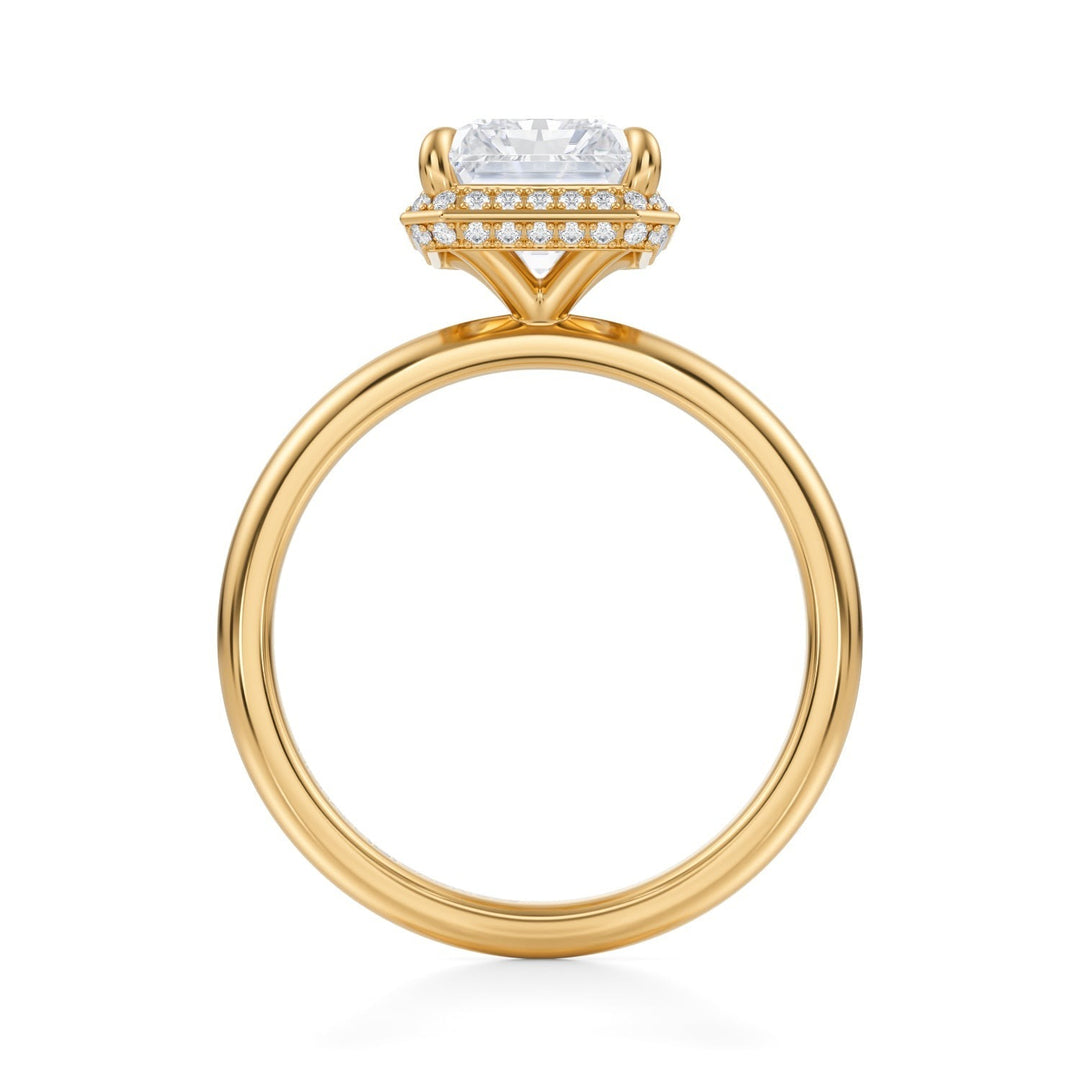 Radiant Knife Edge Halo With Solitaire Ring (1.00-1.15 Carat F-VS2)