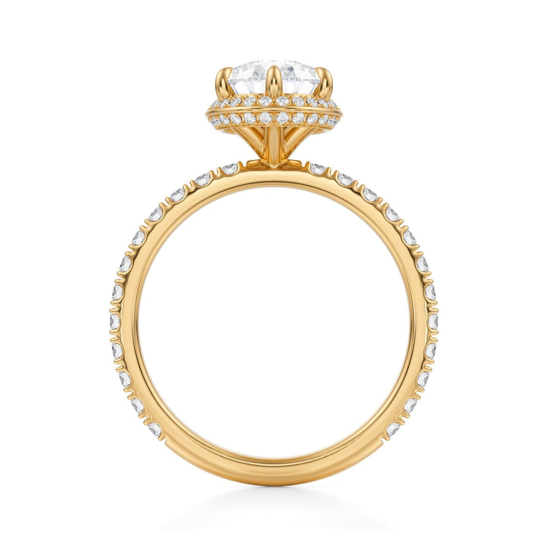 Pear Knife Edge Halo With Pave Ring (1.00-1.15 Carat F-VS2)