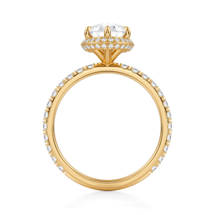 Pear Knife Edge Halo With Pave Ring (1.00-1.15 Carat F-VS2)