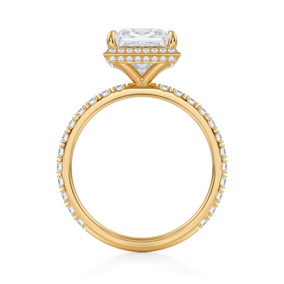 Princess Knife Edge Halo With Pave Ring (1.00-1.15 Carat F-VS2)