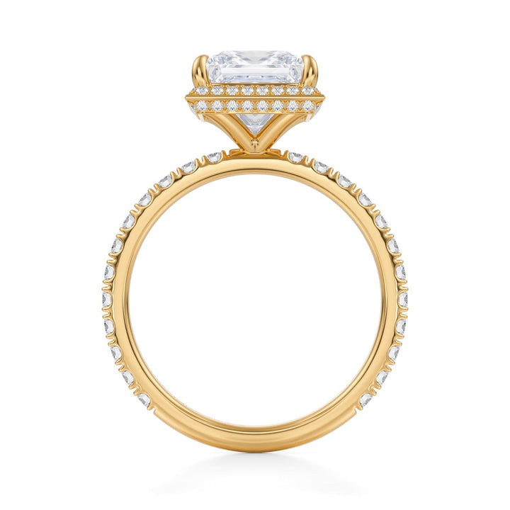 Princess Knife Edge Halo With Pave Ring (1.00-1.15 Carat F-VS2)