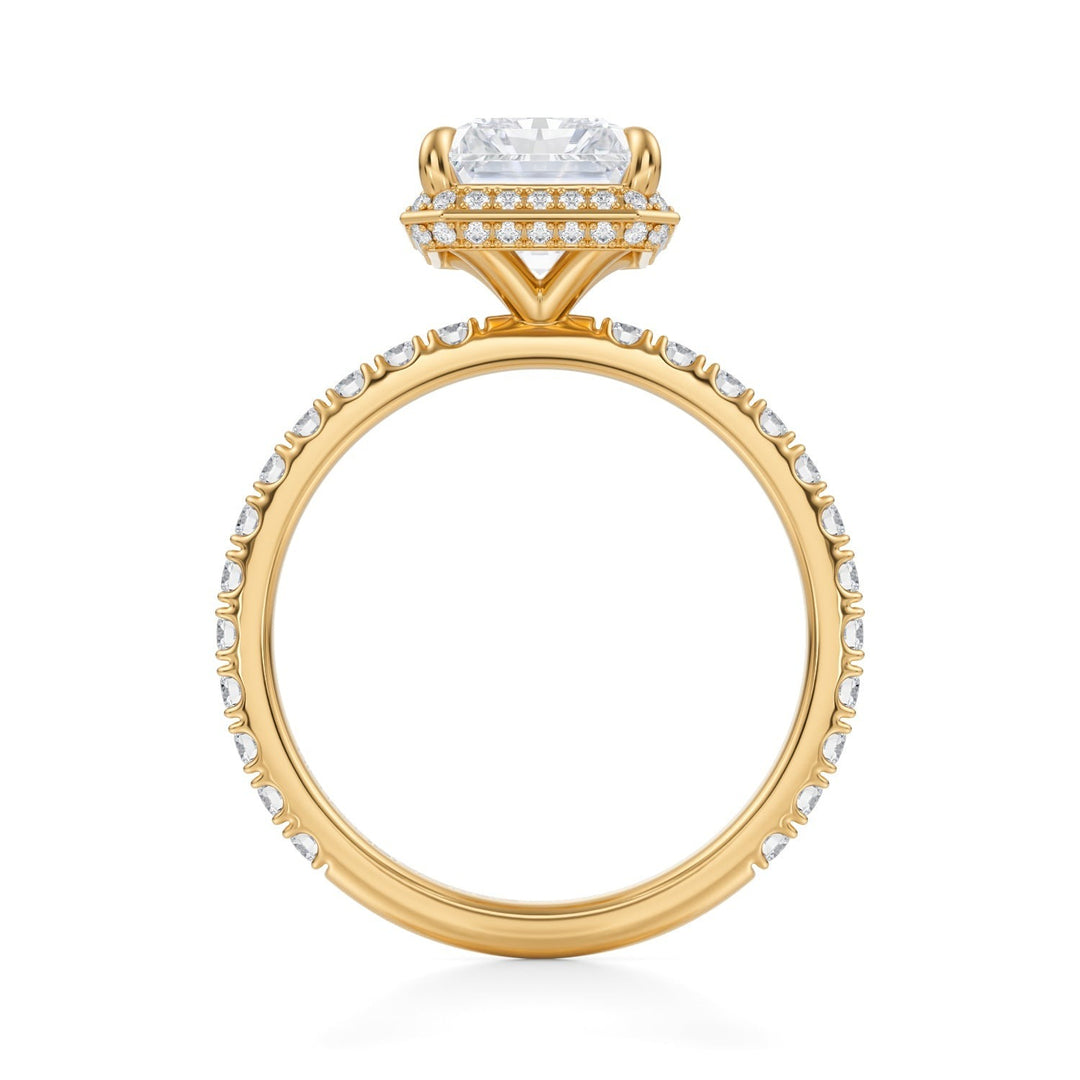 Radiant Knife Edge Halo With Pave Ring (1.00-1.15 Carat F-VS2)