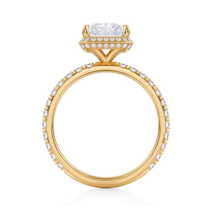 Radiant Knife Edge Halo With Pave Ring (1.00-1.15 Carat F-VS2)