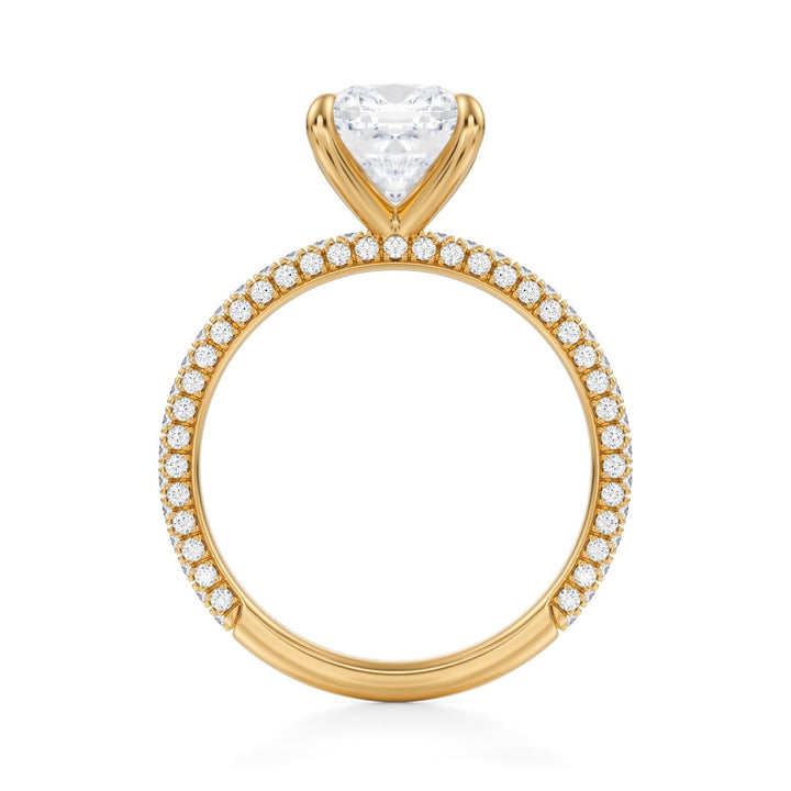 Cushion Trio Pave Ring (1.00-1.15 Carat F-VS2)