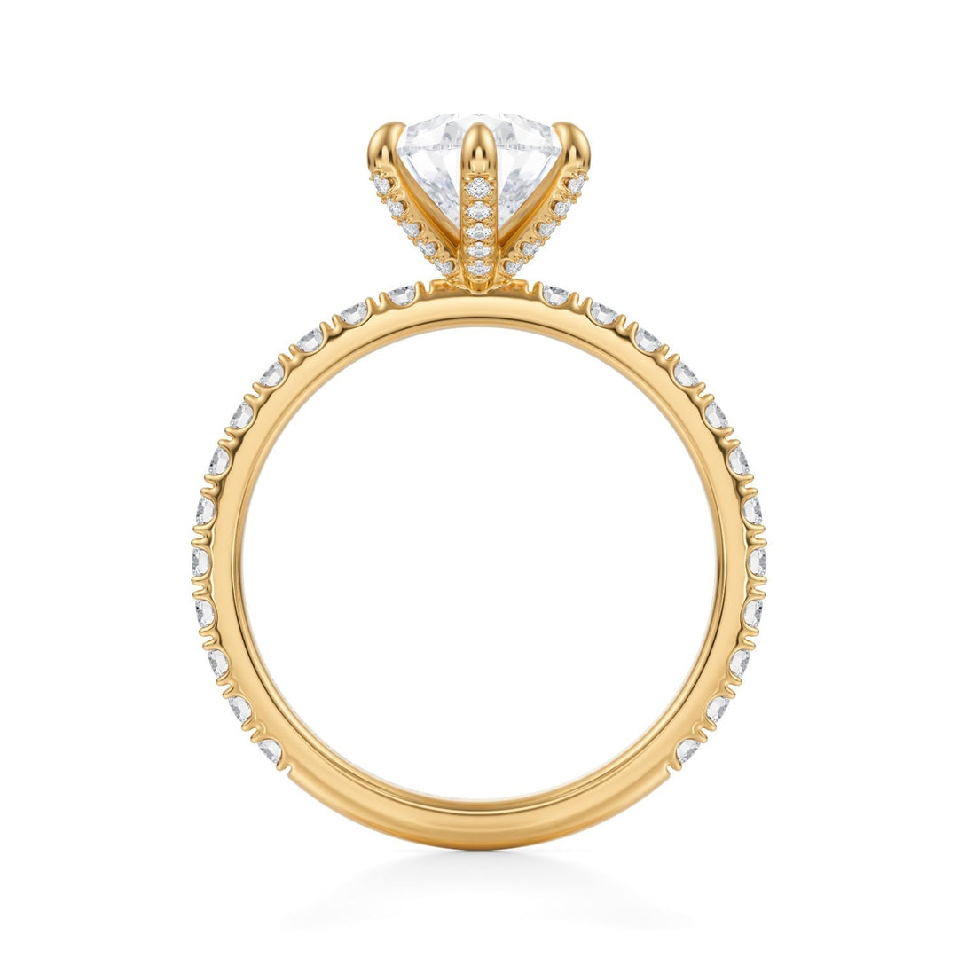 Pear Pave Ring With Pave Prongs (1.00-1.15 Carat F-VS2)