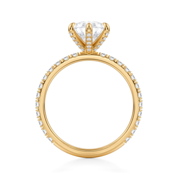 Pear Pave Ring With Pave Prongs (1.00-1.15 Carat F-VS2)