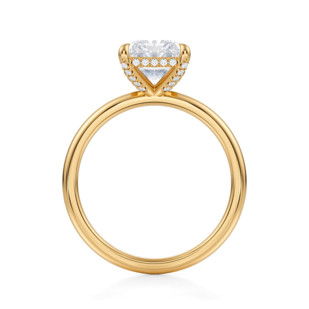 Radiant Solitaire Ring With Pave Basket (1.00-1.15 Carat F-VS2)