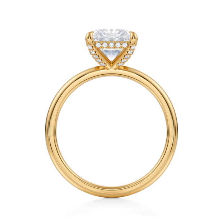 Radiant Solitaire Ring With Pave Basket (1.00-1.15 Carat F-VS2)