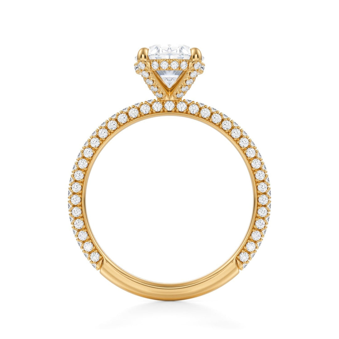 Oval Pave Basket With Trio Pave Ring (1.00-1.15 Carat F-VS2)