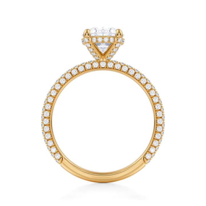 Oval Pave Basket With Trio Pave Ring (1.00-1.15 Carat F-VS2)