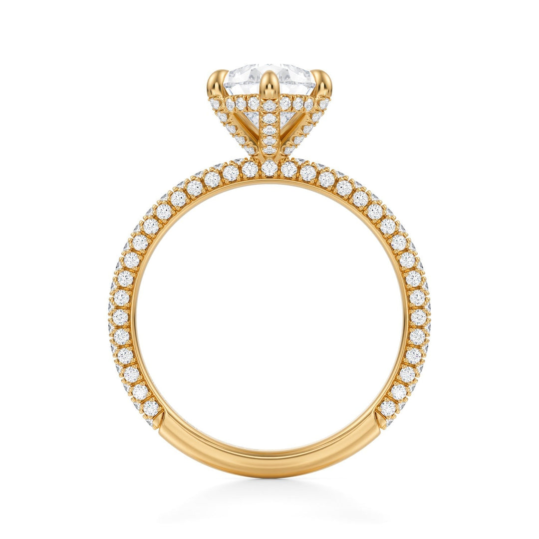 Pear Pave Basket With Trio Pave Ring (1.00-1.15 Carat F-VS2)