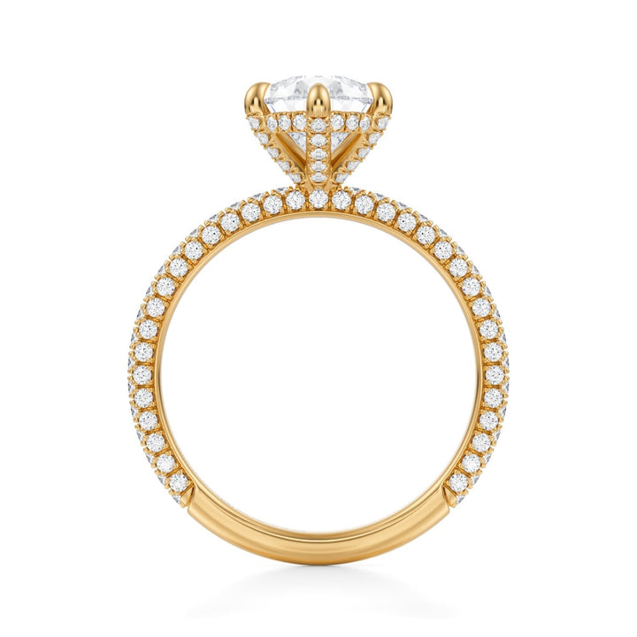 Pear Pave Basket With Trio Pave Ring (1.00-1.15 Carat F-VS2)