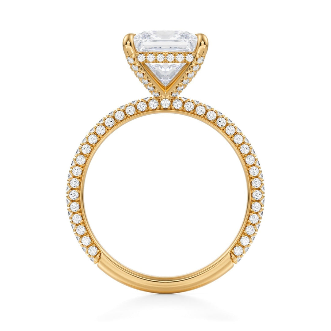 Princess Pave Basket With Trio Pave Ring (1.00-1.15 Carat F-VS2)