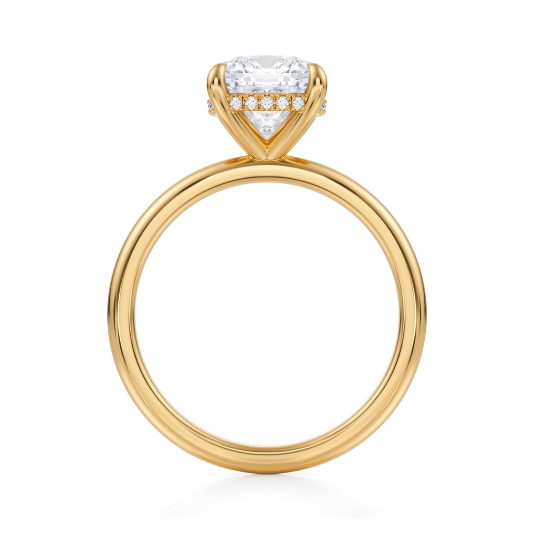 Cushion Solitaire Ring With Hidden Halo (1.00-1.15 Carat F-VS2)