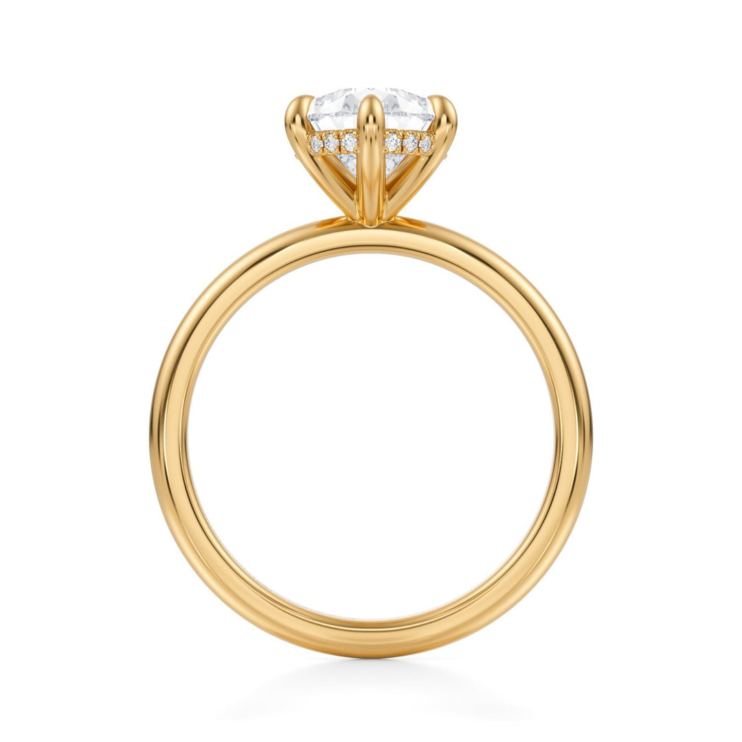 Pear Solitaire Ring With Hidden Halo (1.00-1.15 Carat F-VS2)