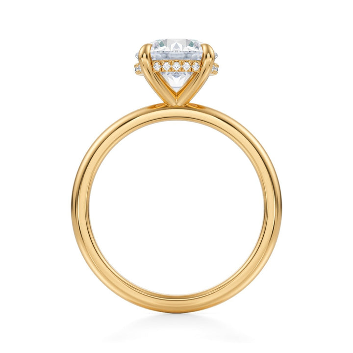 Round Solitaire Ring With Hidden Halo (1.00-1.15 Carat F-VS2)