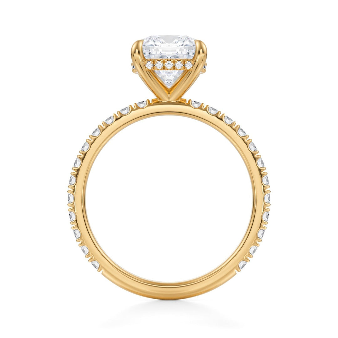 Cushion Hidden Halo With Pave Ring (1.00-1.15 Carat F-VS2)