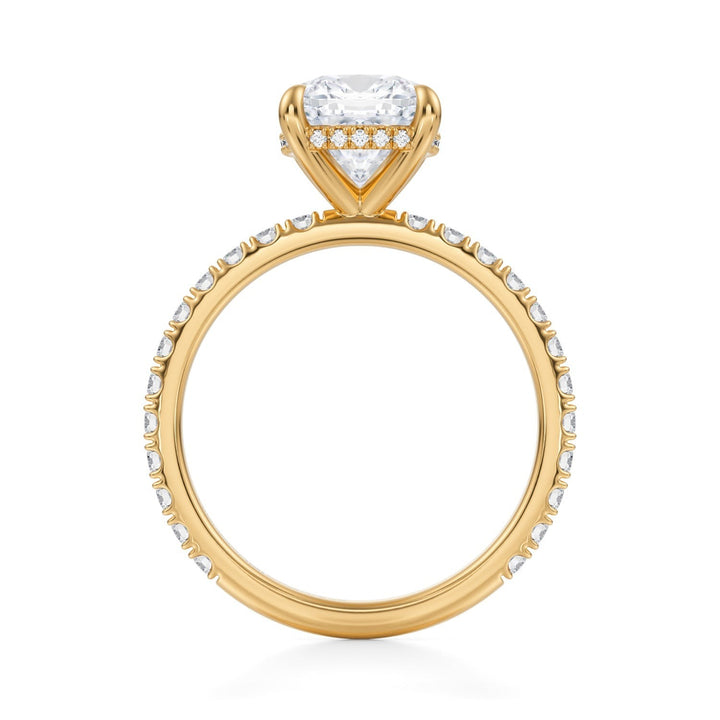 Cushion Hidden Halo With Pave Ring (1.00-1.15 Carat F-VS2)