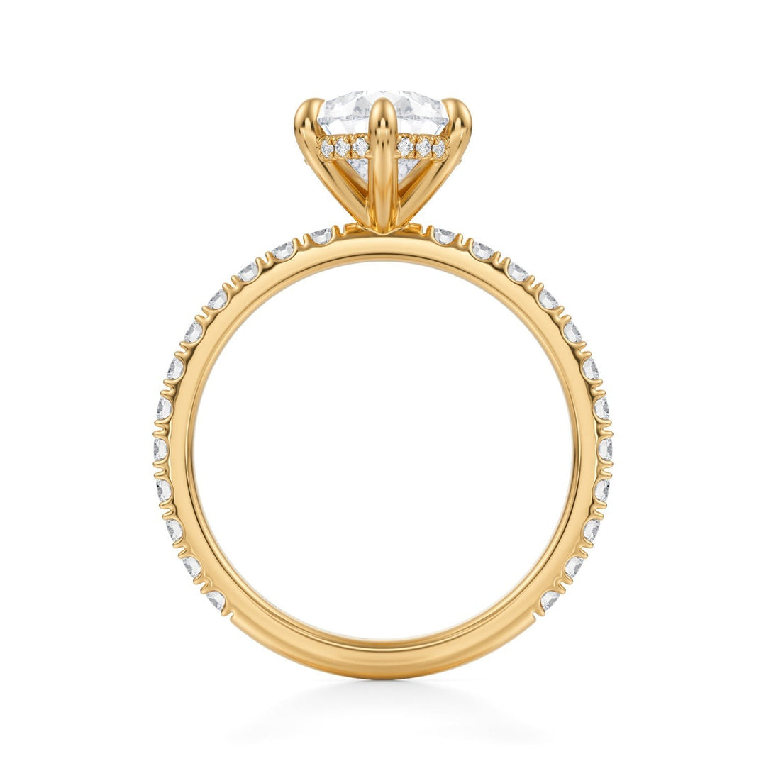 Pear Hidden Halo With Pave Ring (1.00-1.15 Carat F-VS2)