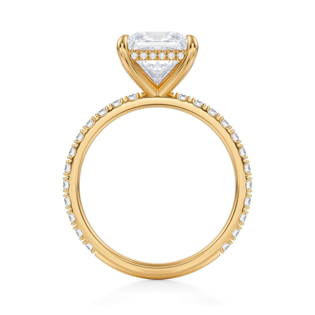 Princess Hidden Halo With Pave Ring (1.00-1.15 Carat F-VS2)