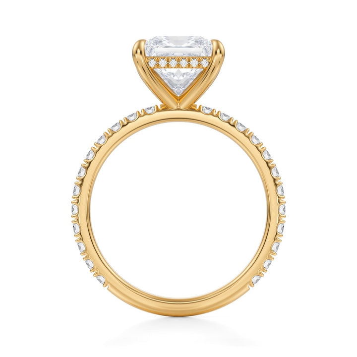 Princess Hidden Halo With Pave Ring (1.00-1.15 Carat F-VS2)