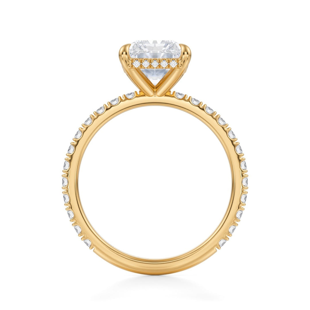 Radiant Hidden Halo With Pave Ring (1.00-1.15 Carat F-VS2)