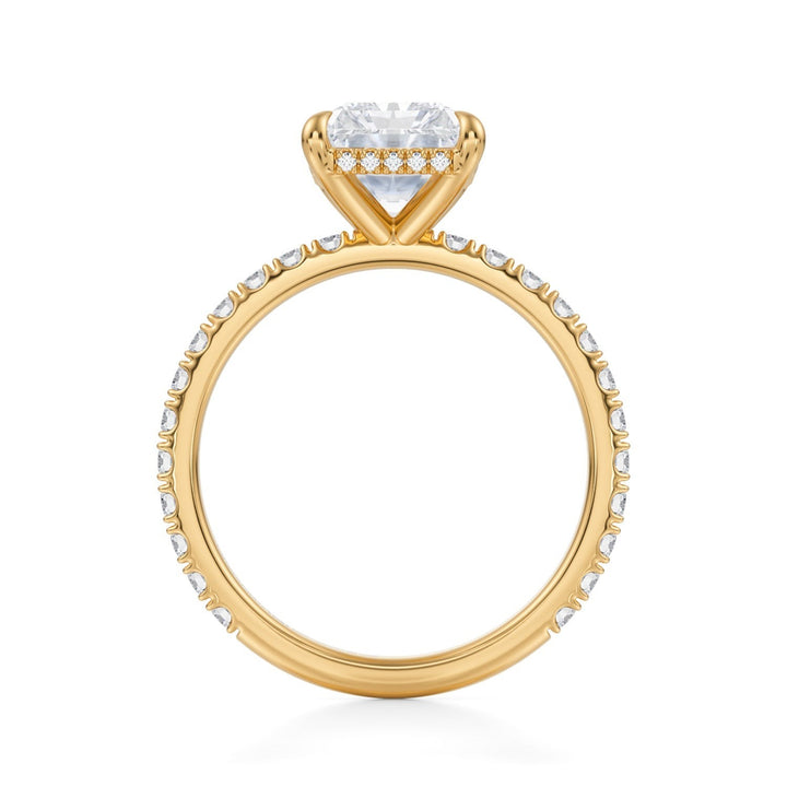 Radiant Hidden Halo With Pave Ring (1.00-1.15 Carat F-VS2)