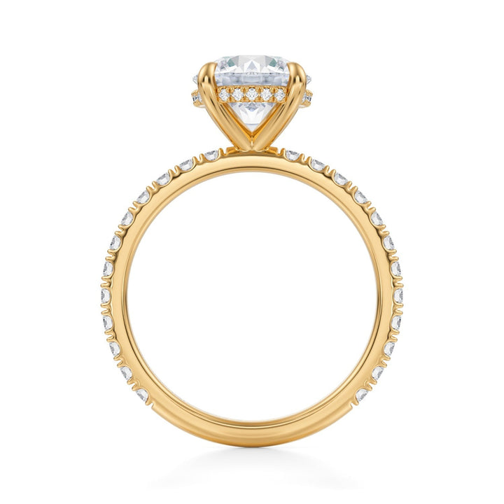 Round Hidden Halo With Pave Ring (1.00-1.15 Carat F-VS2)