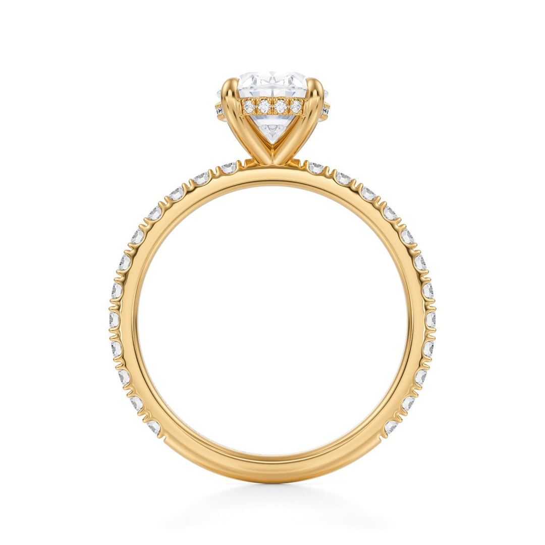 Oval Hidden Halo With Pave Ring (1.00-1.15 Carat F-VS2)