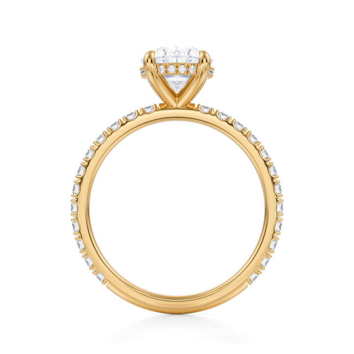 Oval Hidden Halo With Pave Ring (1.00-1.15 Carat F-VS2)