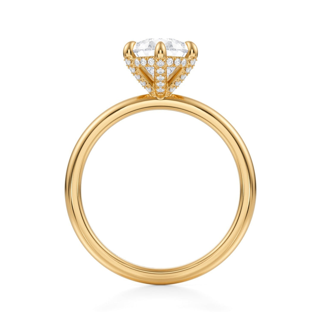 Pear Solitaire Ring With Pave Basket (1.00-1.15 Carat F-VS2)