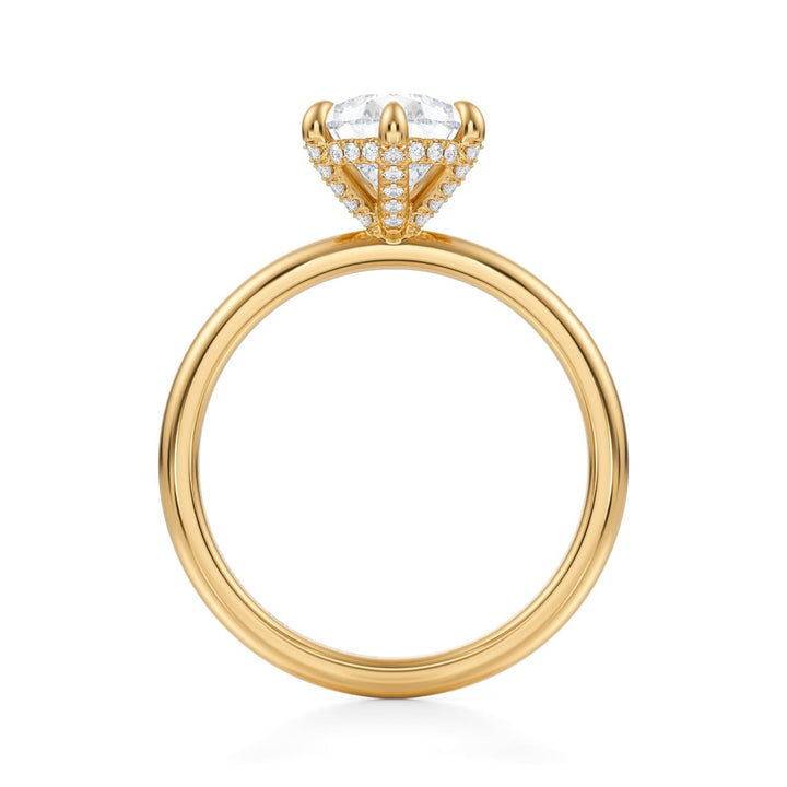 Pear Solitaire Ring With Pave Basket (1.00-1.15 Carat F-VS2)