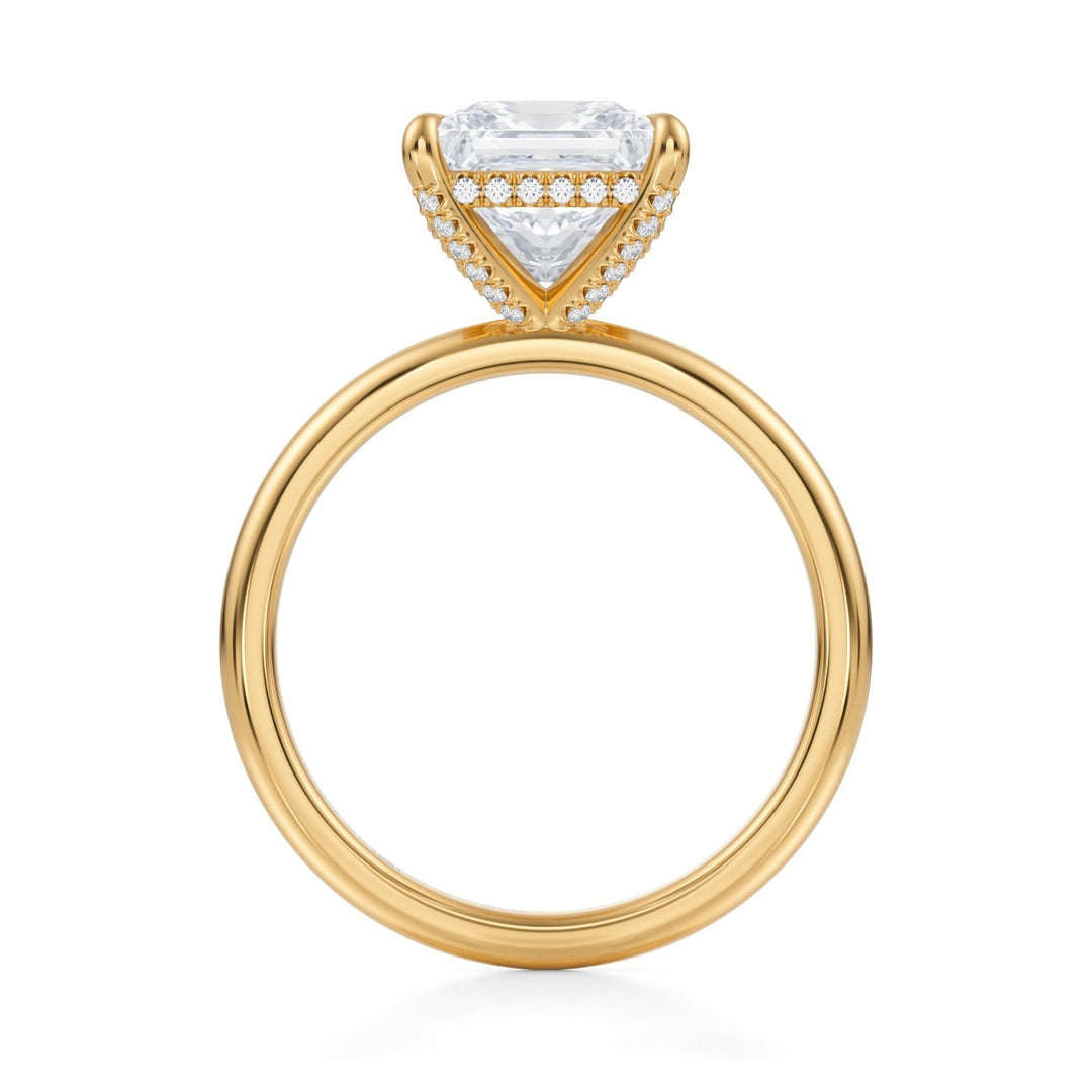 Princess Solitaire Ring With Pave Basket (1.00-1.15 Carat F-VS2)