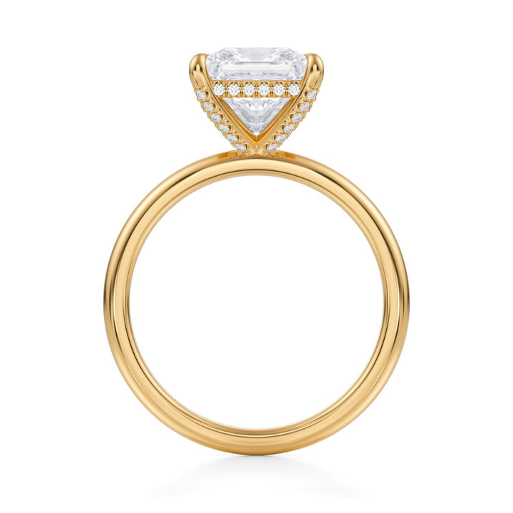 Princess Solitaire Ring With Pave Basket (1.00-1.15 Carat F-VS2)