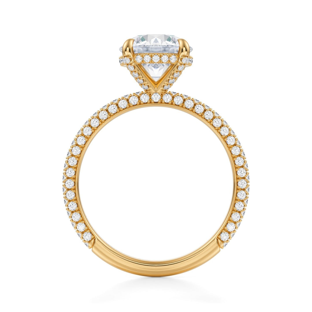 Round Pave Basket With Trio Pave Ring (1.00-1.15 Carat F-VS2)