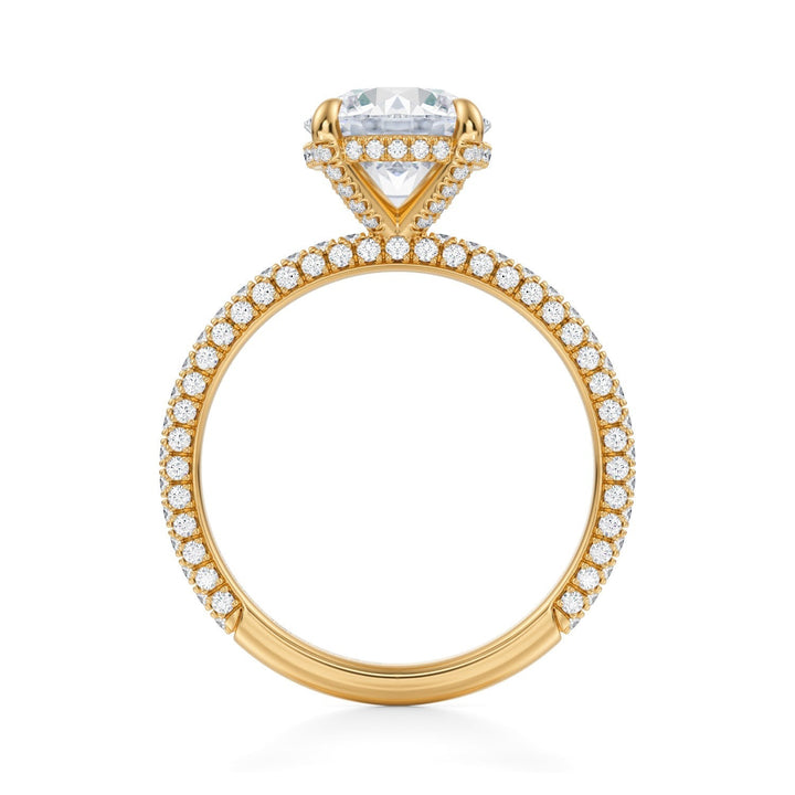 Round Pave Basket With Trio Pave Ring (1.00-1.15 Carat F-VS2)