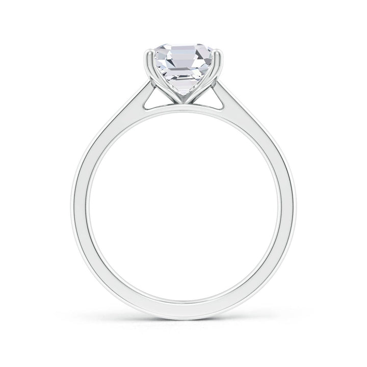 Asscher Reverse Tapered Shank Cathedral Engagement Ring (1.00-1.15 Carat F-VS2)