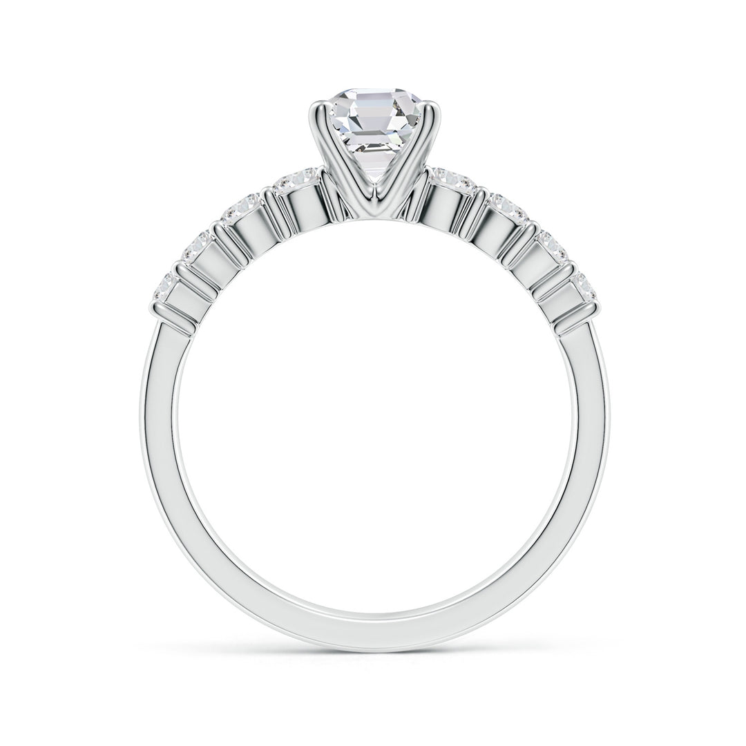 Asscher-Cut Solitaire Graduated Engagement Ring