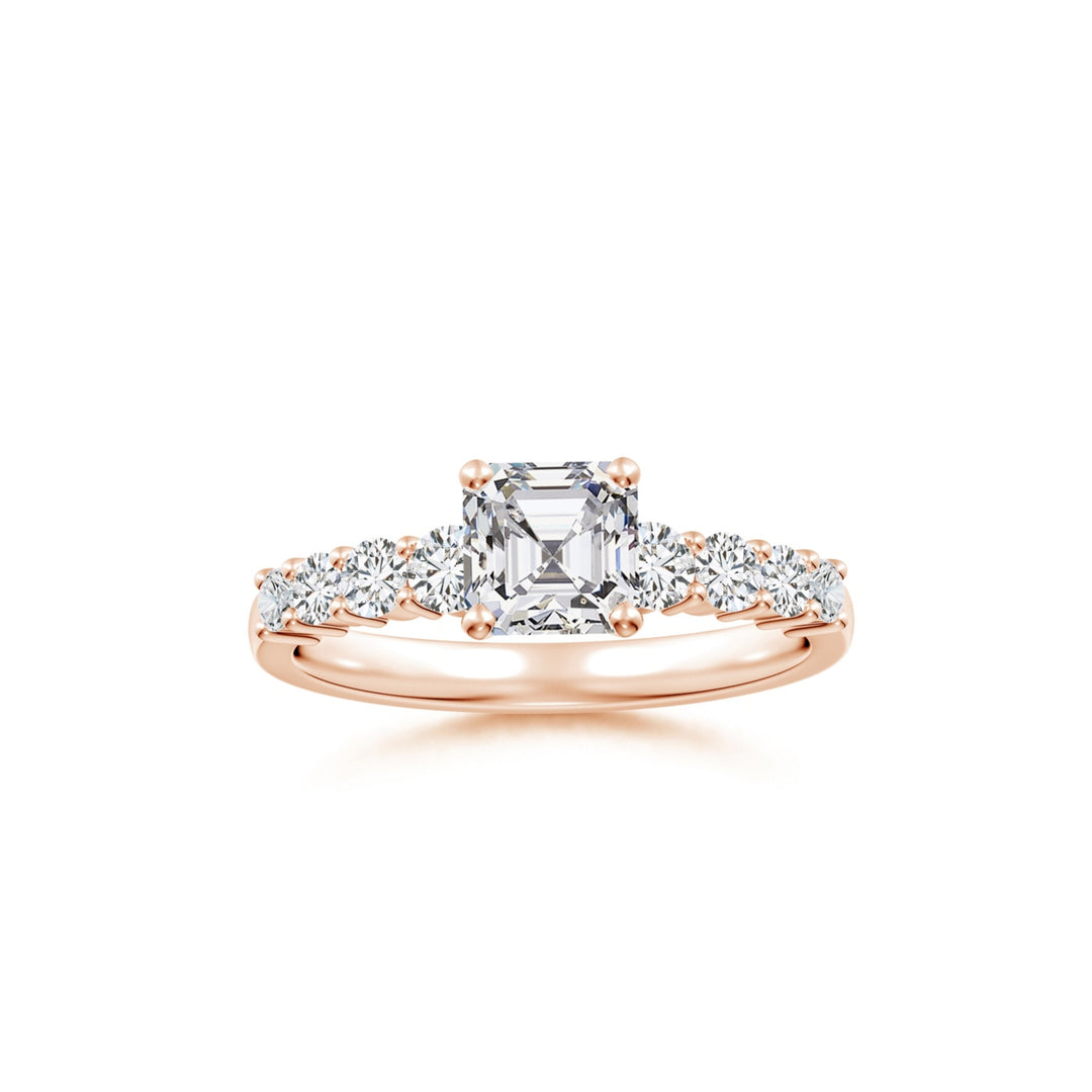 Asscher-Cut Solitaire Graduated Engagement Ring