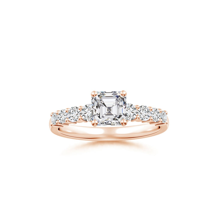 Asscher-Cut Solitaire Graduated Engagement Ring