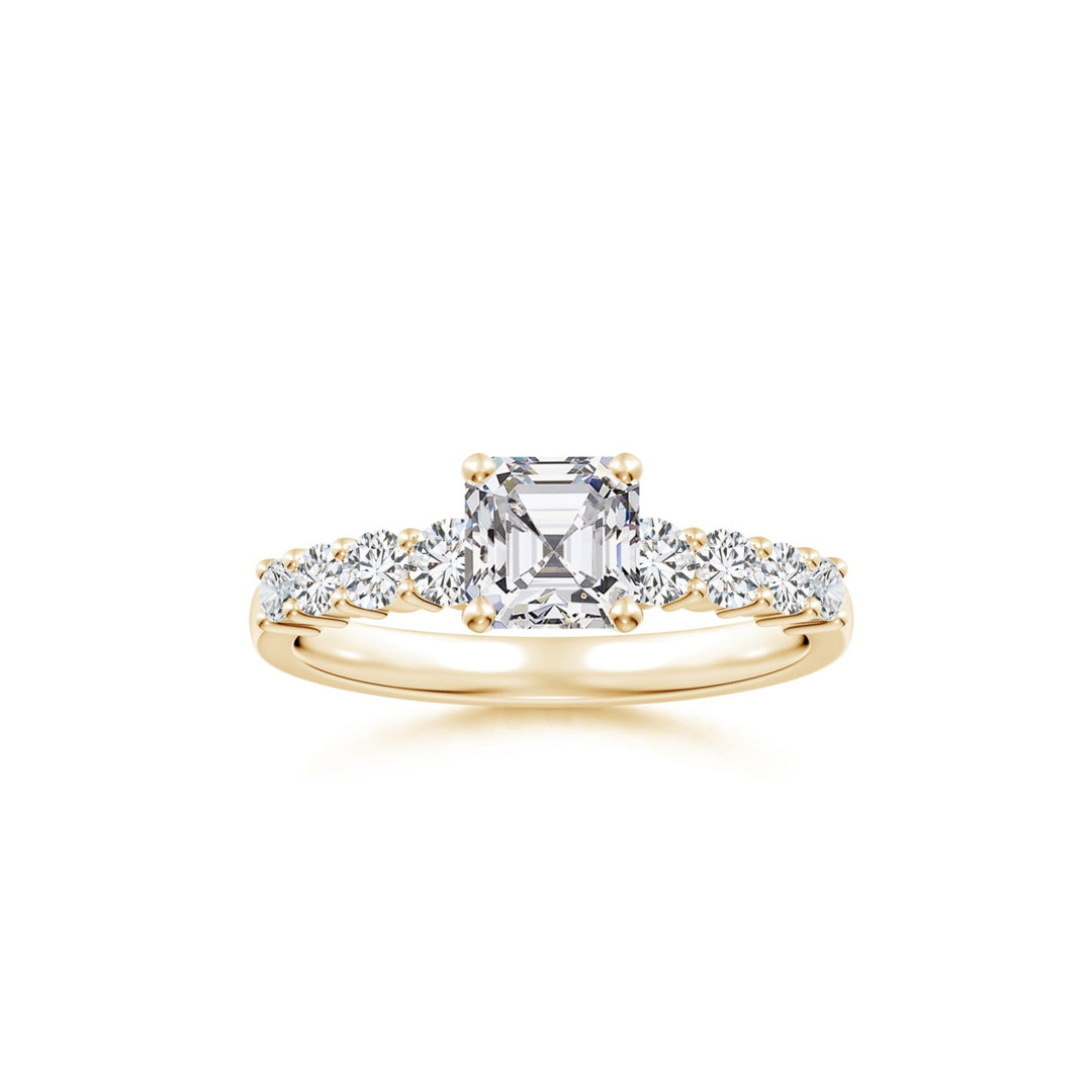 Asscher-Cut Solitaire Graduated Engagement Ring