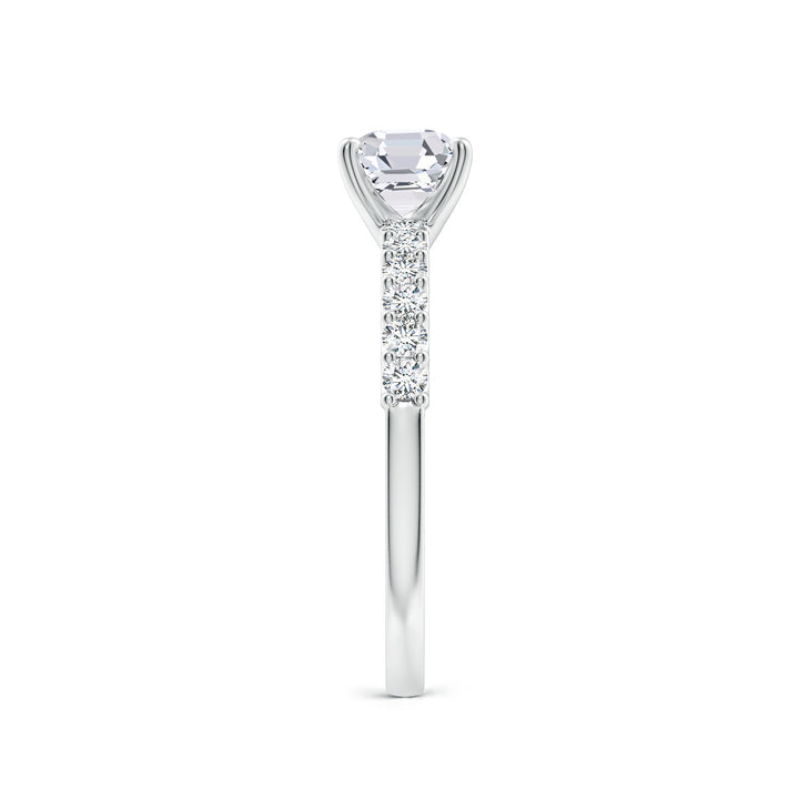 Asscher-Cut Solitaire Engagement Ring with Accents