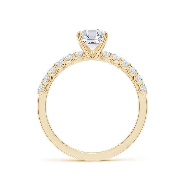 Asscher-Cut Solitaire Engagement Ring with Accents