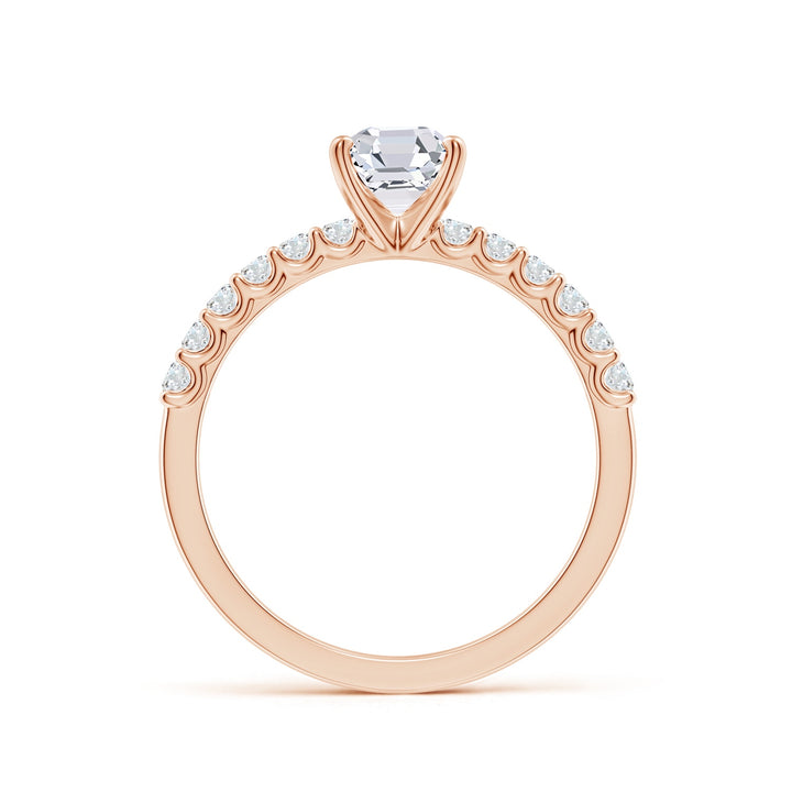 Asscher-Cut Solitaire Engagement Ring with Accents