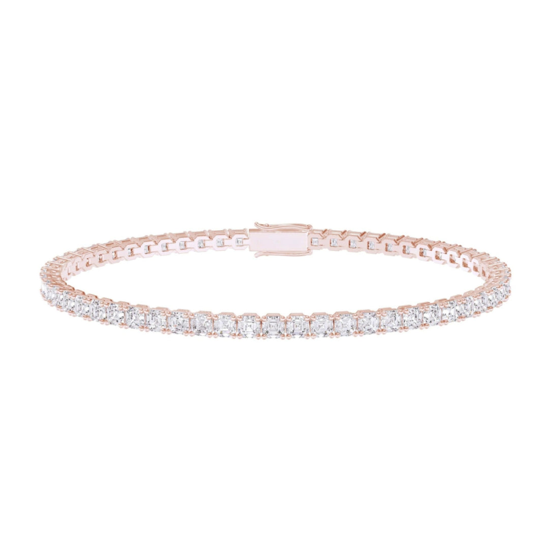 Asscher 4 Claw Tennis Bracelet