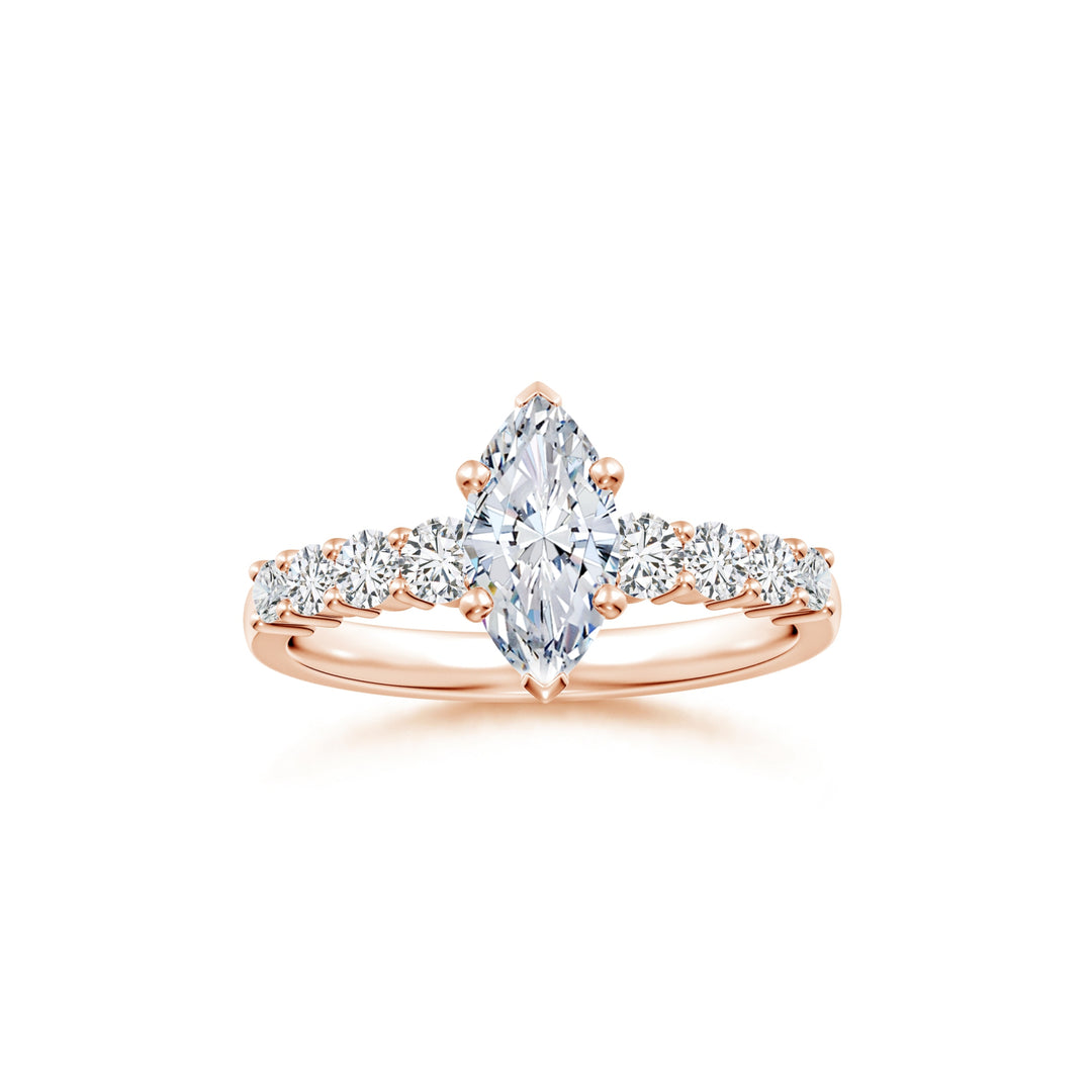 Marquise Solitaire Graduated Engagement Ring